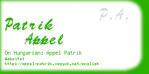 patrik appel business card